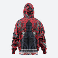 Aotearoa Iwi Te ati Awa Zip Hoodie Maori Wharenui House Tribal Pattern
