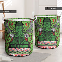 Aotearoa Iwi Ngati Maru Hauraki Laundry Basket Maori Wharenui House Tribal Pattern