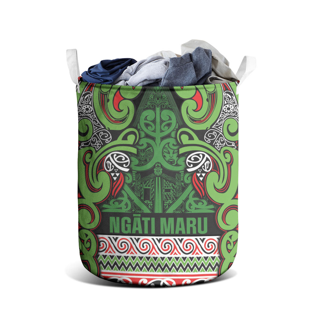 Aotearoa Iwi Ngati Maru Hauraki Laundry Basket Maori Wharenui House Tribal Pattern