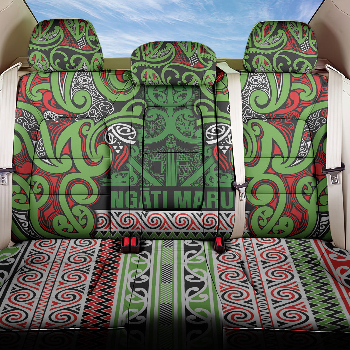 Aotearoa Iwi Ngati Maru Hauraki Back Car Seat Cover Maori Wharenui House Tribal Pattern