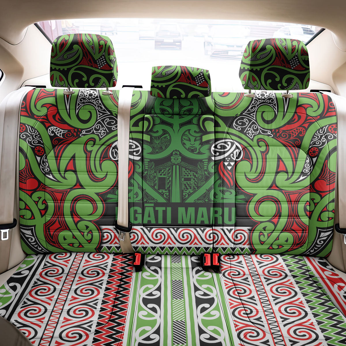 Aotearoa Iwi Ngati Maru Hauraki Back Car Seat Cover Maori Wharenui House Tribal Pattern
