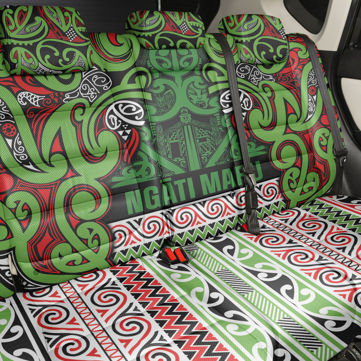 Aotearoa Iwi Ngati Maru Hauraki Back Car Seat Cover Maori Wharenui House Tribal Pattern