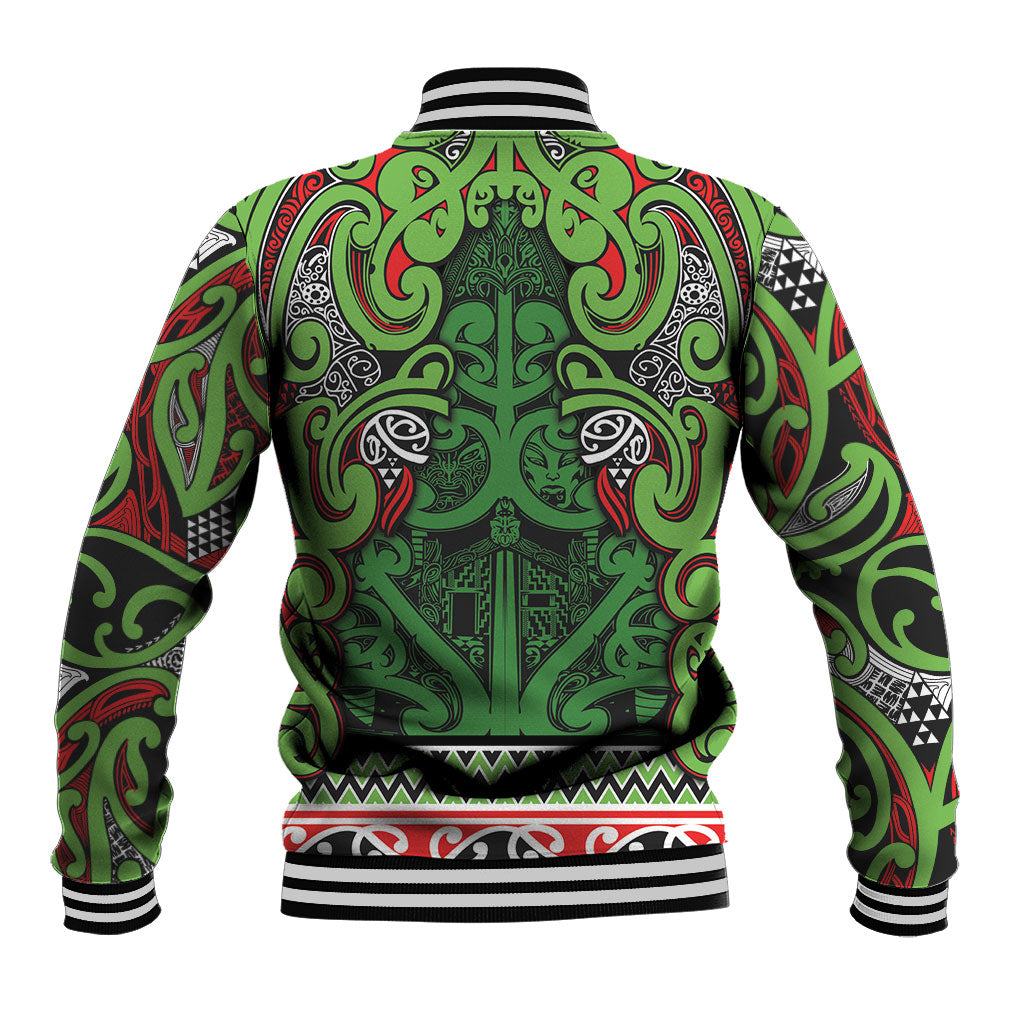 Aotearoa Iwi Ngati Maru Hauraki Baseball Jacket Maori Wharenui House Tribal Pattern