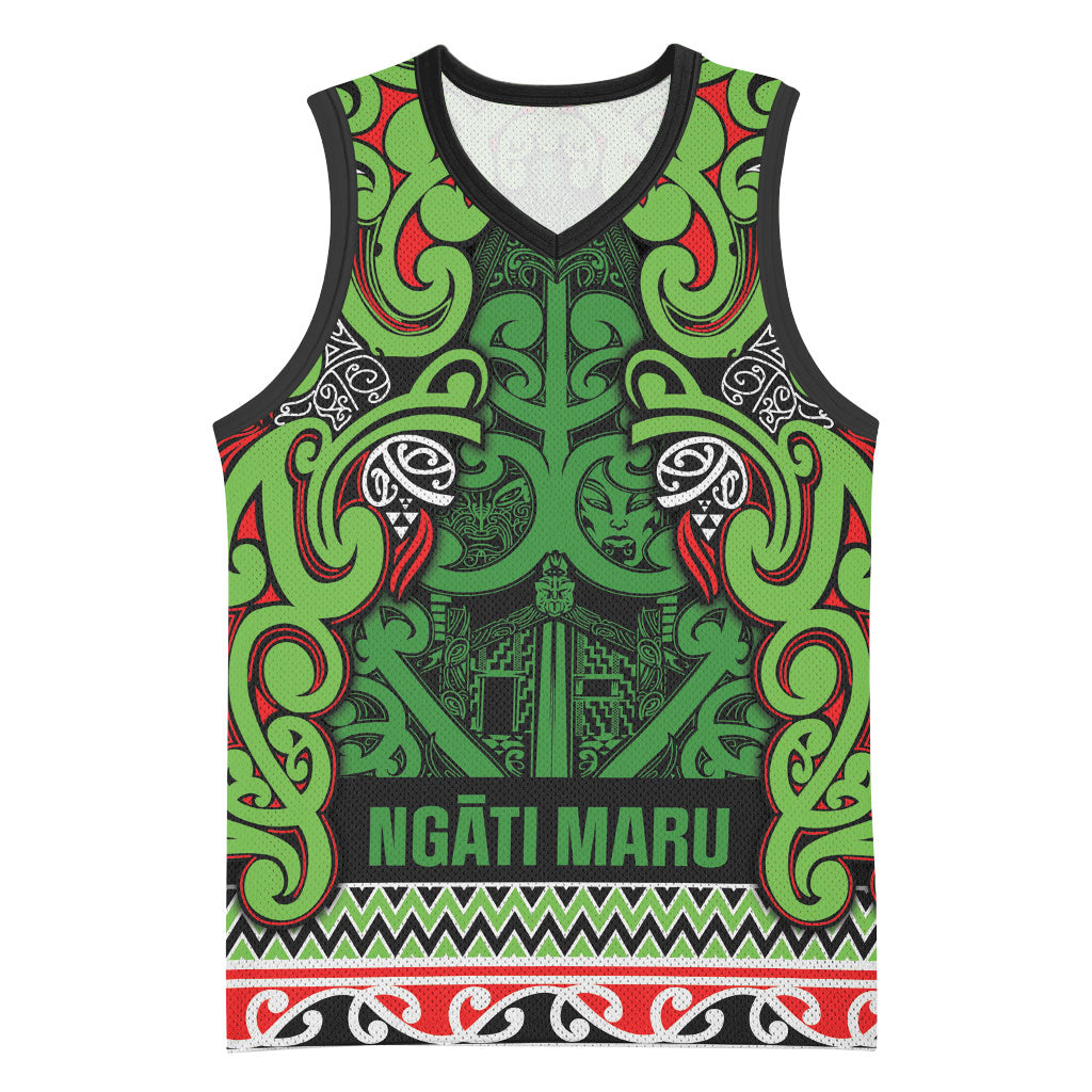 Aotearoa Iwi Ngati Maru Hauraki Basketball Jersey Maori Wharenui House Tribal Pattern