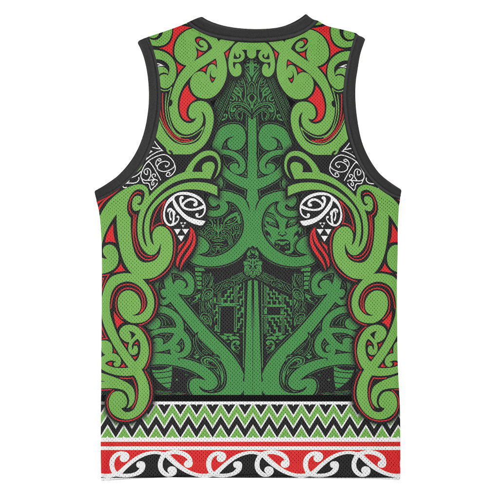 Aotearoa Iwi Ngati Maru Hauraki Basketball Jersey Maori Wharenui House Tribal Pattern