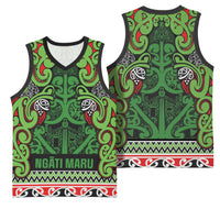 Aotearoa Iwi Ngati Maru Hauraki Basketball Jersey Maori Wharenui House Tribal Pattern