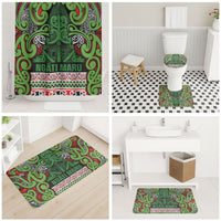Aotearoa Iwi Ngati Maru Hauraki Bathroom Set Maori Wharenui House Tribal Pattern