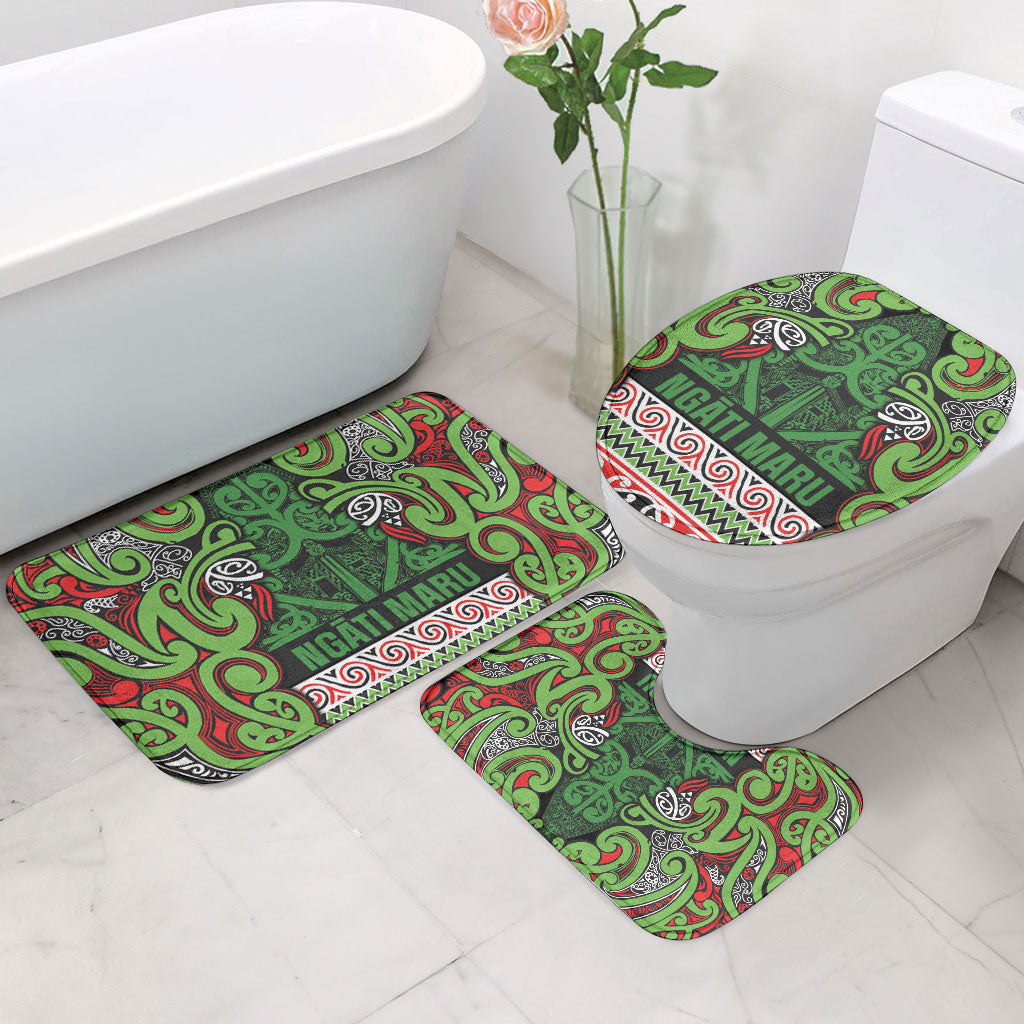 Aotearoa Iwi Ngati Maru Hauraki Bathroom Set Maori Wharenui House Tribal Pattern