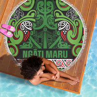 Aotearoa Iwi Ngati Maru Hauraki Beach Blanket Maori Wharenui House Tribal Pattern