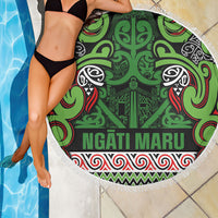 Aotearoa Iwi Ngati Maru Hauraki Beach Blanket Maori Wharenui House Tribal Pattern