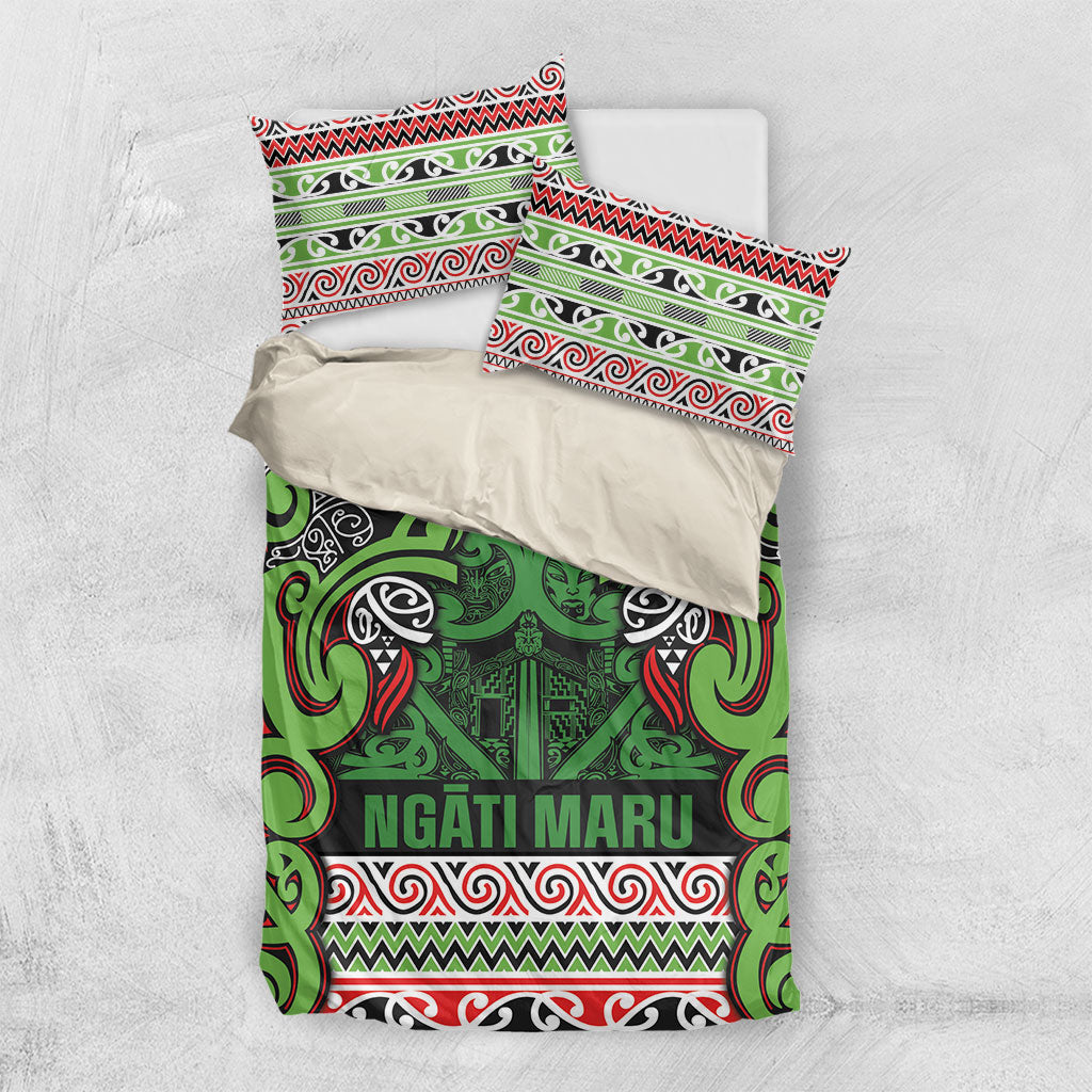 Aotearoa Iwi Ngati Maru Hauraki Bedding Set Maori Wharenui House Tribal Pattern