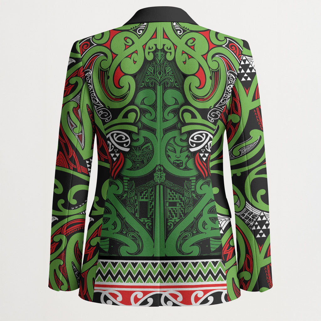 Aotearoa Iwi Ngati Maru Hauraki Blazer Maori Wharenui House Tribal Pattern