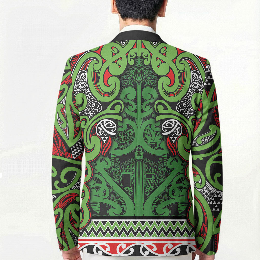 Aotearoa Iwi Ngati Maru Hauraki Blazer Maori Wharenui House Tribal Pattern