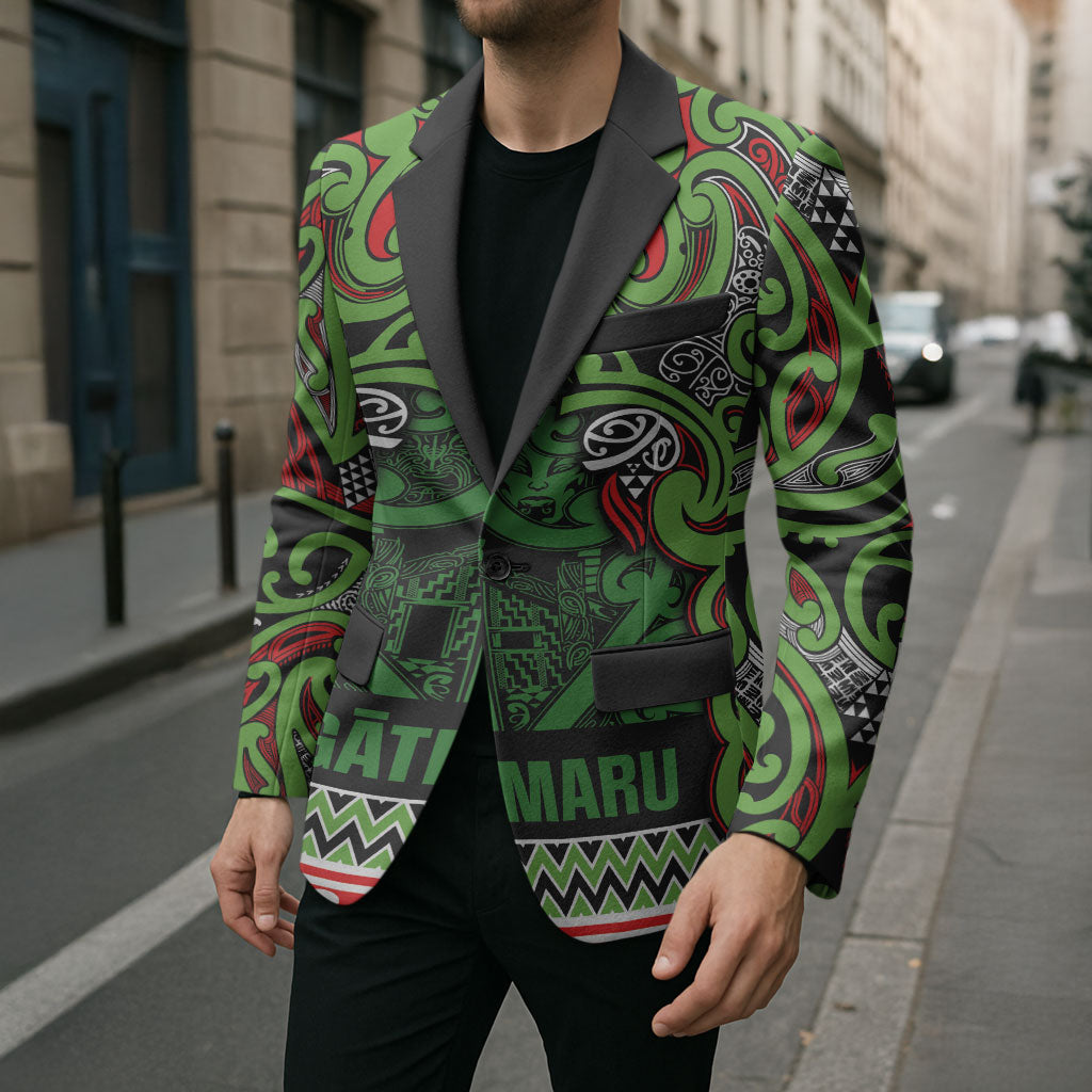 Aotearoa Iwi Ngati Maru Hauraki Blazer Maori Wharenui House Tribal Pattern