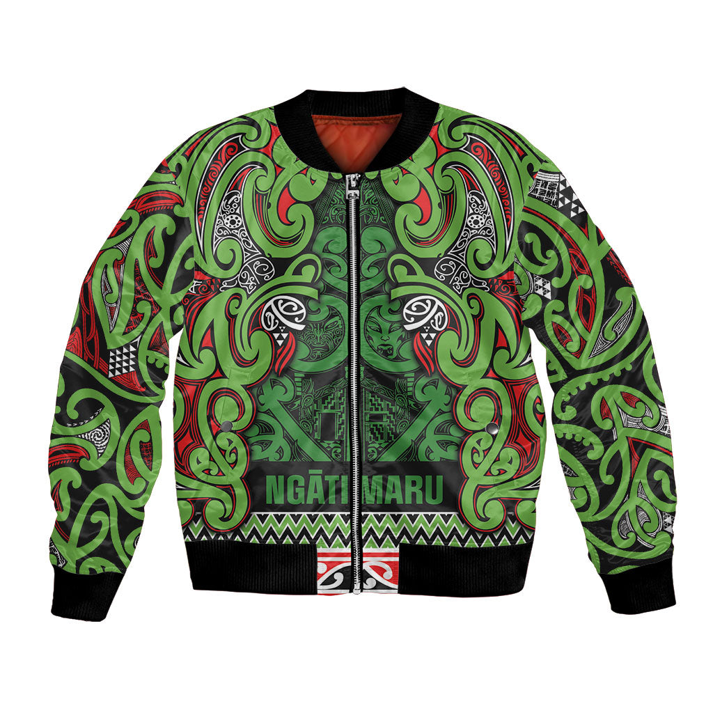 Aotearoa Iwi Ngati Maru Hauraki Bomber Jacket Maori Wharenui House Tribal Pattern