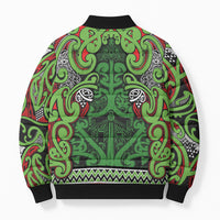 Aotearoa Iwi Ngati Maru Hauraki Bomber Puffer Jacket Maori Wharenui House Tribal Pattern