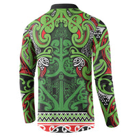 Aotearoa Iwi Ngati Maru Hauraki Button Sweatshirt Maori Wharenui House Tribal Pattern