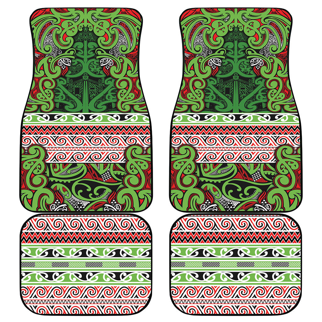 Aotearoa Iwi Ngati Maru Hauraki Car Mats Maori Wharenui House Tribal Pattern