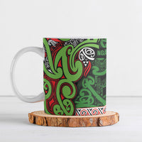 Aotearoa Iwi Ngati Maru Hauraki Ceramic Mug Maori Wharenui House Tribal Pattern