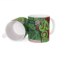 Aotearoa Iwi Ngati Maru Hauraki Ceramic Mug Maori Wharenui House Tribal Pattern