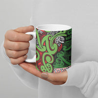 Aotearoa Iwi Ngati Maru Hauraki Ceramic Mug Maori Wharenui House Tribal Pattern