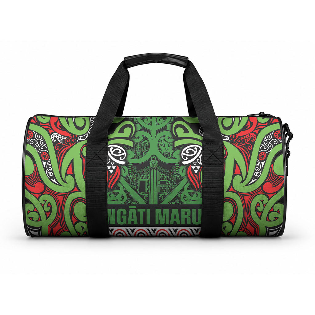 Aotearoa Iwi Ngati Maru Hauraki Duffle Bag Maori Wharenui House Tribal Pattern