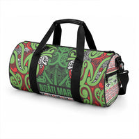 Aotearoa Iwi Ngati Maru Hauraki Duffle Bag Maori Wharenui House Tribal Pattern