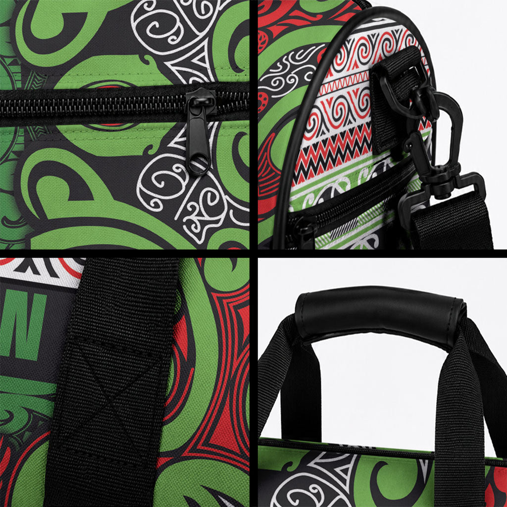 Aotearoa Iwi Ngati Maru Hauraki Duffle Bag Maori Wharenui House Tribal Pattern