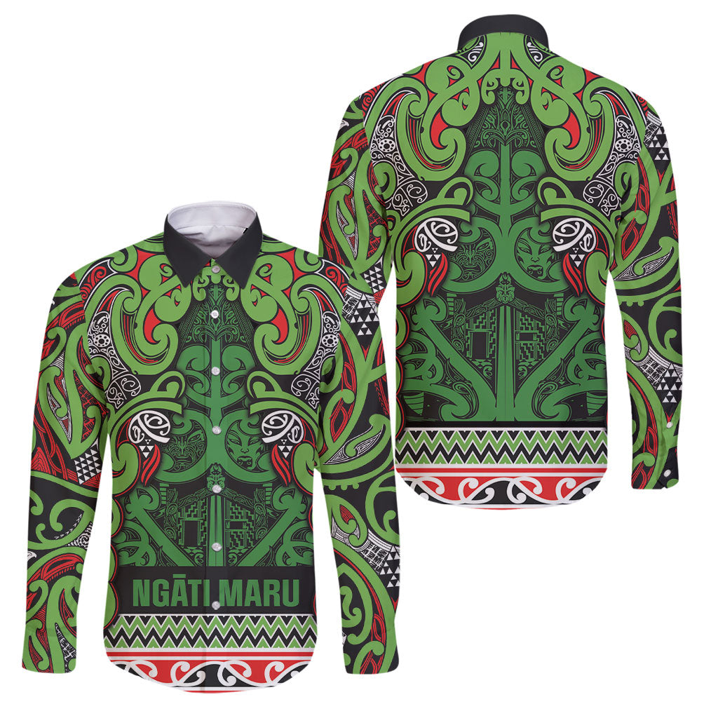 Aotearoa Iwi Ngati Maru Hauraki Family Matching Summer Maxi Dress and Hawaiian Shirt Maori Wharenui House Tribal Pattern