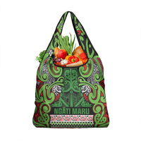 Aotearoa Iwi Ngati Maru Hauraki Grocery Bag Maori Wharenui House Tribal Pattern