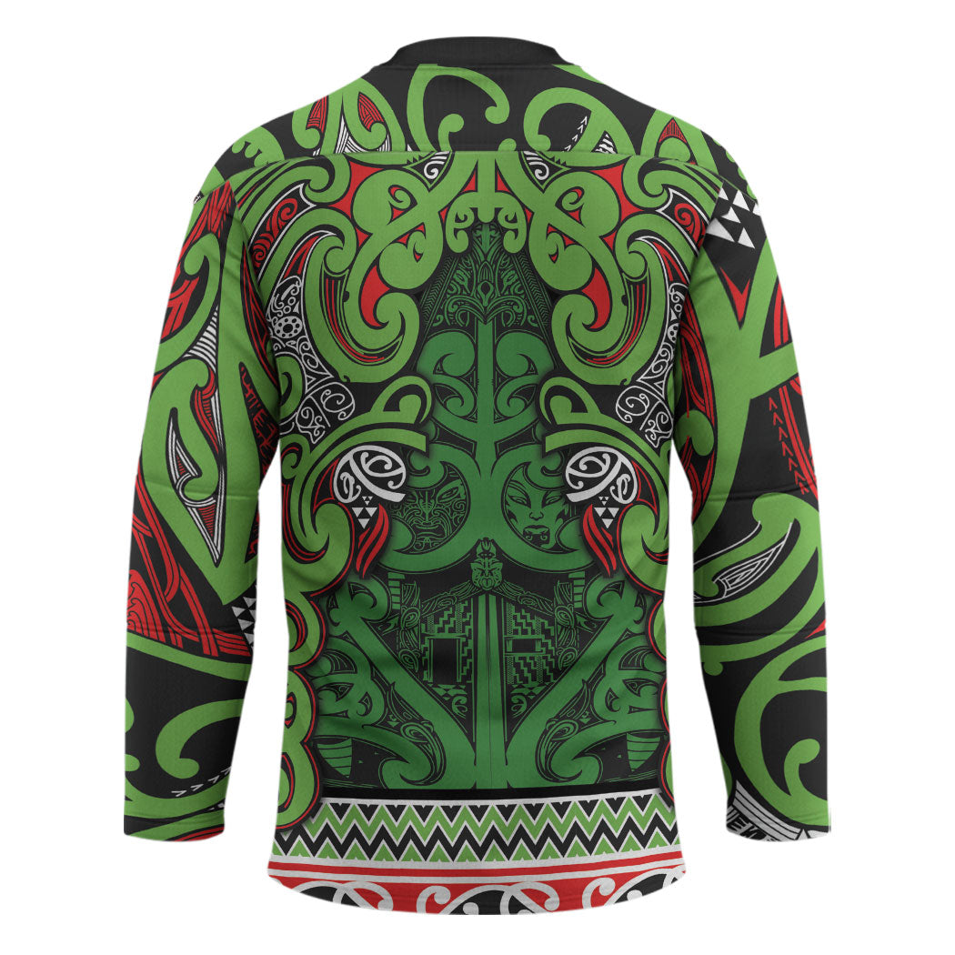 Aotearoa Iwi Ngati Maru Hauraki Hockey Jersey Maori Wharenui House Tribal Pattern