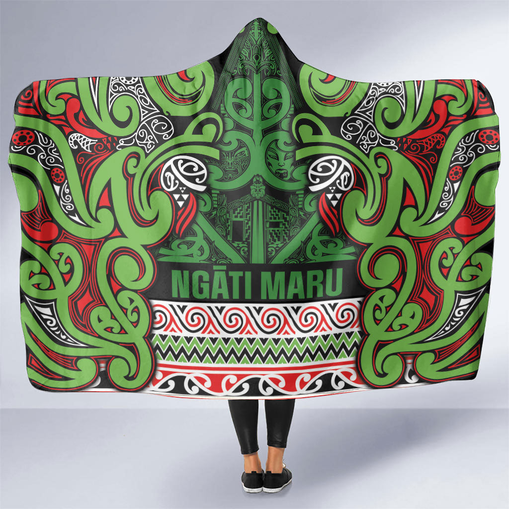 Aotearoa Iwi Ngati Maru Hauraki Hooded Blanket Maori Wharenui House Tribal Pattern