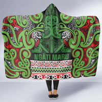 Aotearoa Iwi Ngati Maru Hauraki Hooded Blanket Maori Wharenui House Tribal Pattern
