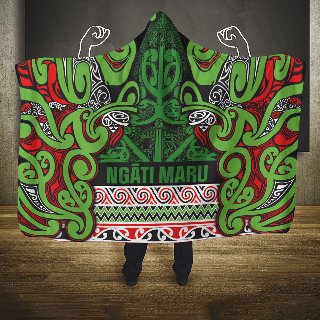 Aotearoa Iwi Ngati Maru Hauraki Hooded Blanket Maori Wharenui House Tribal Pattern