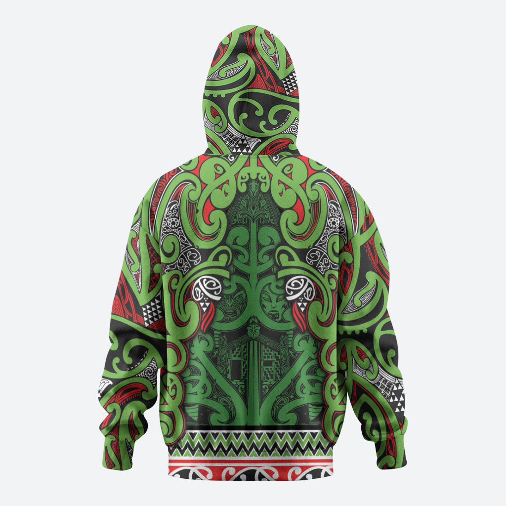 Aotearoa Iwi Ngati Maru Hauraki Hoodie Maori Wharenui House Tribal Pattern