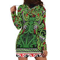Aotearoa Iwi Ngati Maru Hauraki Hoodie Dress Maori Wharenui House Tribal Pattern