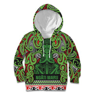 Aotearoa Iwi Ngati Maru Hauraki Kid Hoodie Maori Wharenui House Tribal Pattern