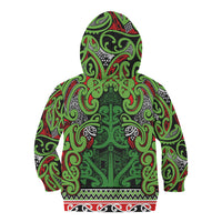 Aotearoa Iwi Ngati Maru Hauraki Kid Hoodie Maori Wharenui House Tribal Pattern