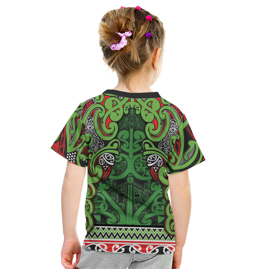 Aotearoa Iwi Ngati Maru Hauraki Kid T Shirt Maori Wharenui House Tribal Pattern