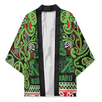 Aotearoa Iwi Ngati Maru Hauraki Kimono Maori Wharenui House Tribal Pattern