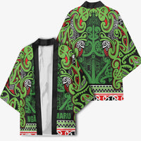 Aotearoa Iwi Ngati Maru Hauraki Kimono Maori Wharenui House Tribal Pattern