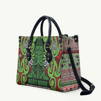 Aotearoa Iwi Ngati Maru Hauraki Leather Bag Maori Wharenui House Tribal Pattern