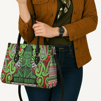 Aotearoa Iwi Ngati Maru Hauraki Leather Bag Maori Wharenui House Tribal Pattern
