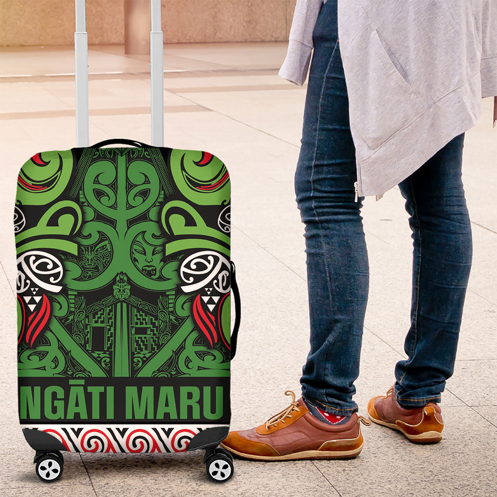 Aotearoa Iwi Ngati Maru Hauraki Luggage Cover Maori Wharenui House Tribal Pattern