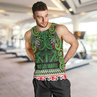 Aotearoa Iwi Ngati Maru Hauraki Men Tank Top Maori Wharenui House Tribal Pattern