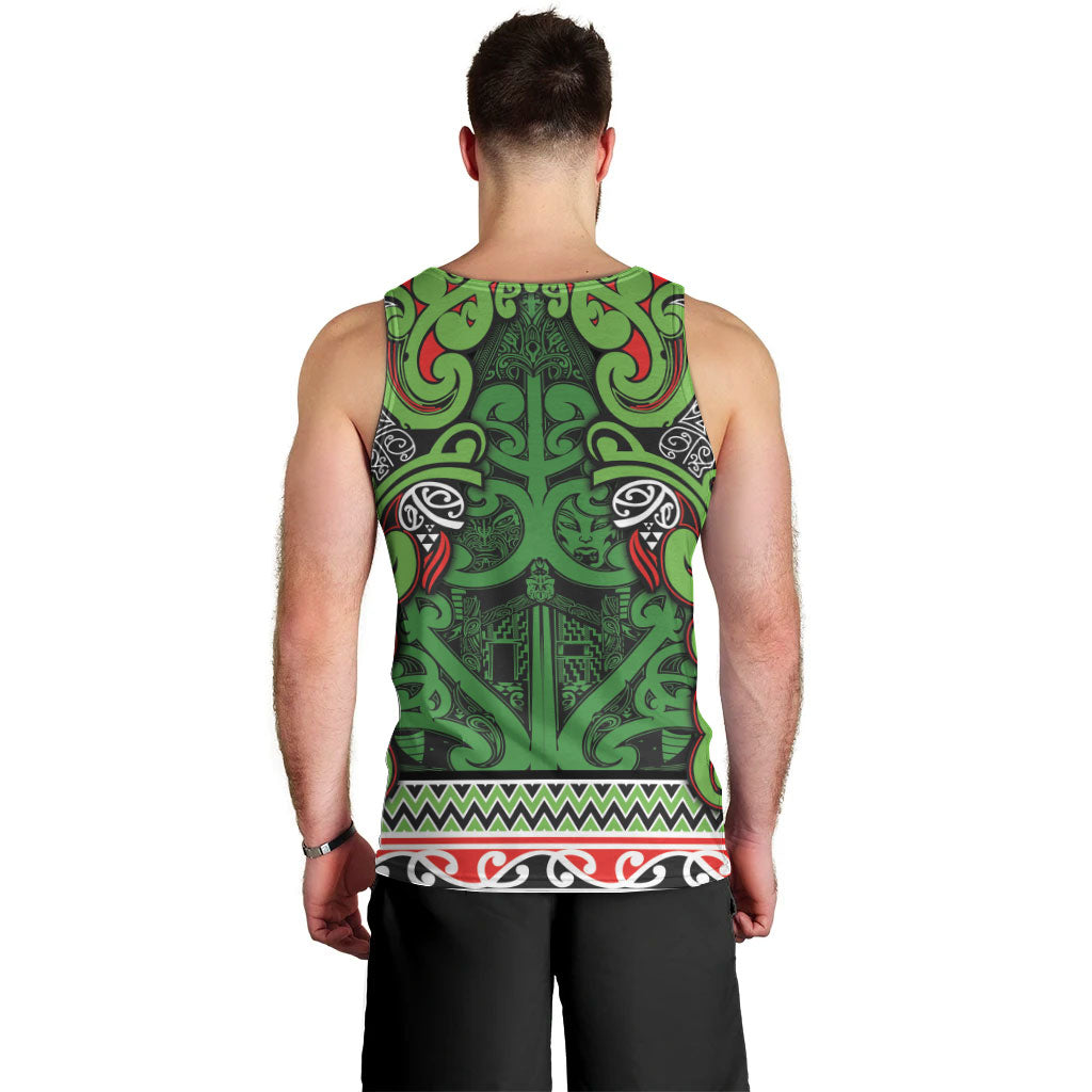 Aotearoa Iwi Ngati Maru Hauraki Men Tank Top Maori Wharenui House Tribal Pattern