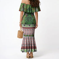 Aotearoa Iwi Ngati Maru Hauraki Mermaid Dress Maori Wharenui House Tribal Pattern