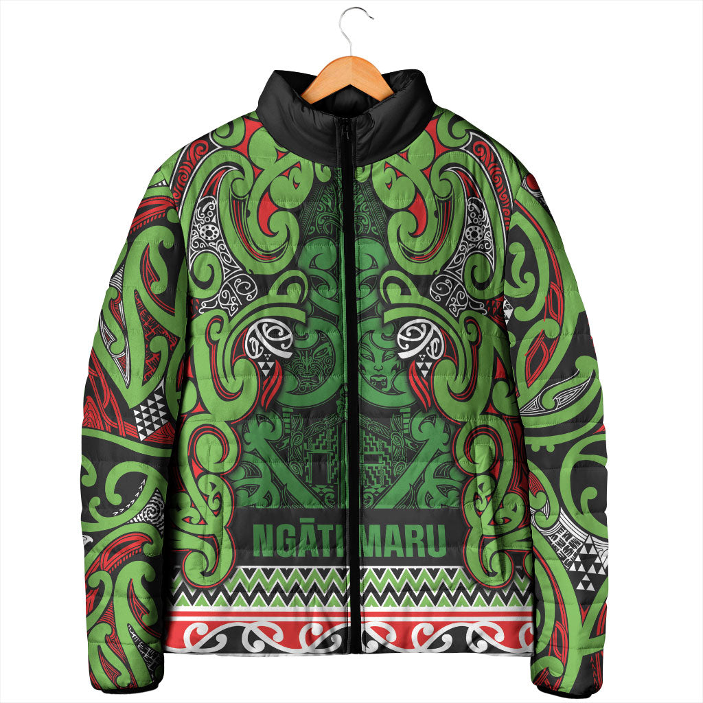 Aotearoa Iwi Ngati Maru Hauraki Padded Jacket Maori Wharenui House Tribal Pattern