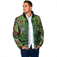 Aotearoa Iwi Ngati Maru Hauraki Padded Jacket Maori Wharenui House Tribal Pattern