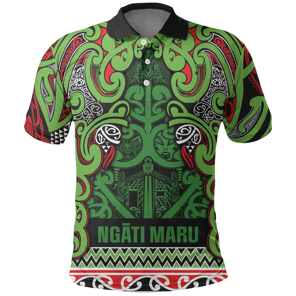 Aotearoa Iwi Ngati Maru Hauraki Polo Shirt Maori Wharenui House Tribal Pattern